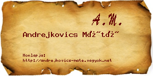 Andrejkovics Máté névjegykártya